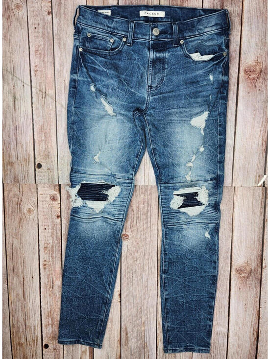PacSun Pants - PacSun Stacked Skinny Jeans | Distressed Denim | 29x30